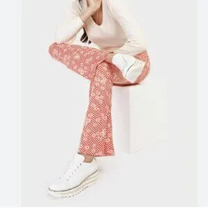 【新品未使用】DAISY LIN Pants Flare Culottes I| DAISY PRINT PAPERBAG CULOTTE JEANS - Mid-blue | ZARA United